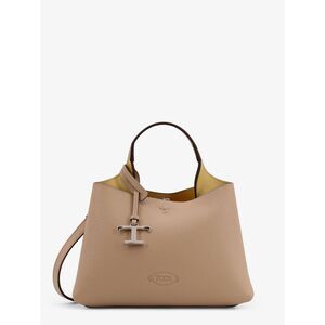 Tod's Women Leather Shoulder Bag With Metal T-Timeless Logo